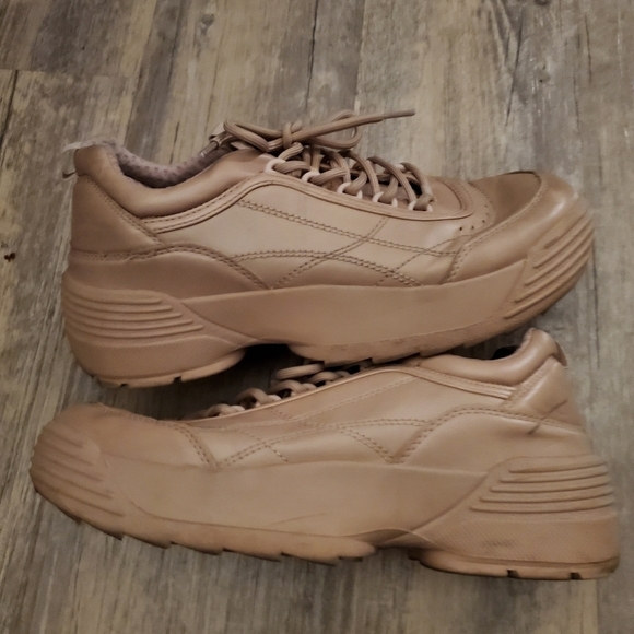 Call It Spring Vegan Chunky Tan Sneakers - Picture 4 of 13
